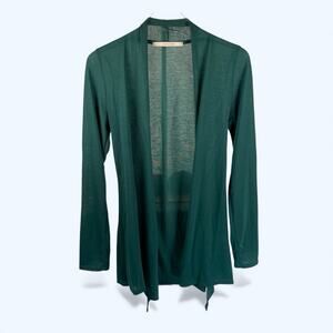 41 Hawthorne Lightweight Long Sleeve open front waterfall cardigan green Medium